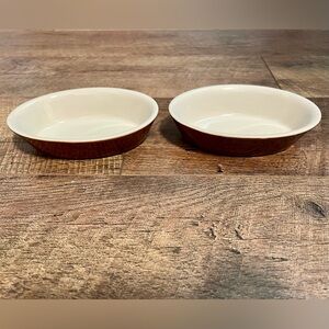 Set of 2 Vintage Hall Pottery Brown Au Gratin Dishes #550